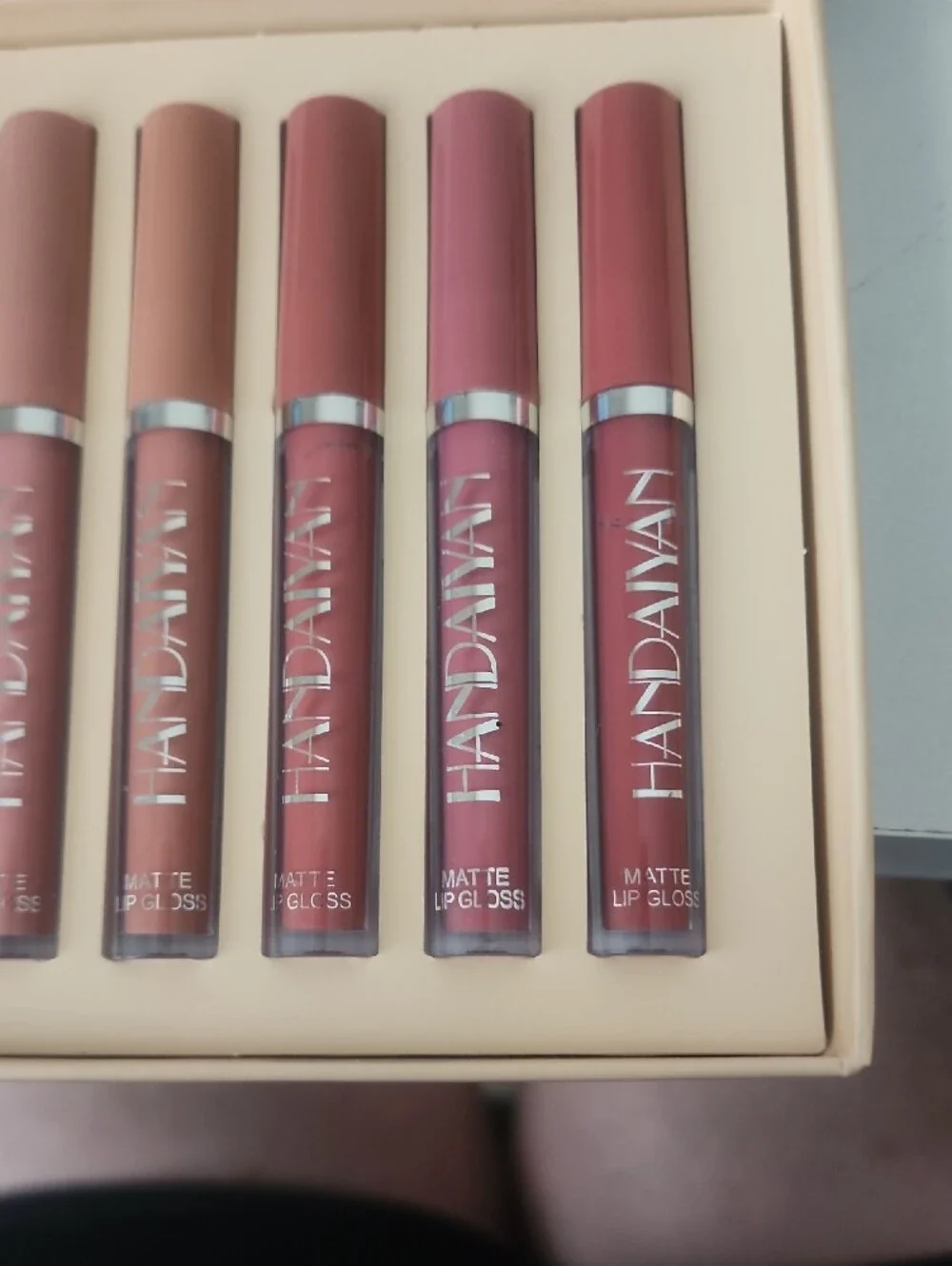 Matte Liquid Lipstick Set — Nude & Rose Mix; Set Of 5.